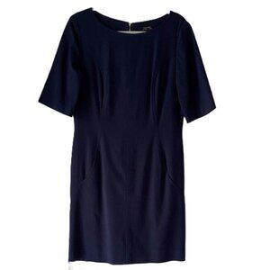 Tahari Arthur S. Levine Navy Blue Dress with Front Pockets Size 10